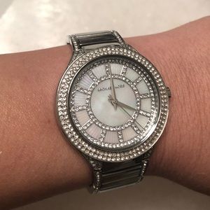 100% AUTH-Michael Kors Kerry w/ crystal & pearl